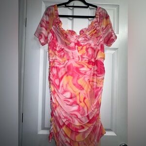 Pink and Yellow Swirl Dress